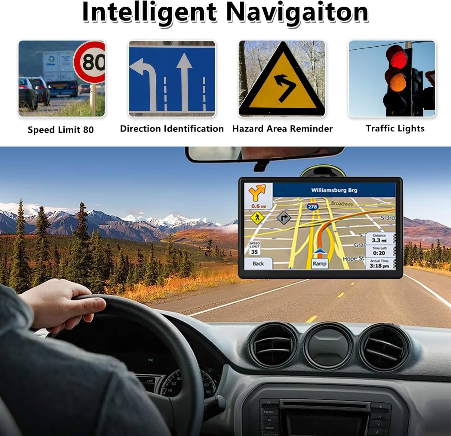 Navigatore satellitare da 9 pollici, sistema di navigazione GPS per camion, con mappe del Regno Unito e dell'Europa, aggiornamenti gratuiti a vita, supporto ricerca codice postale e guida vocale