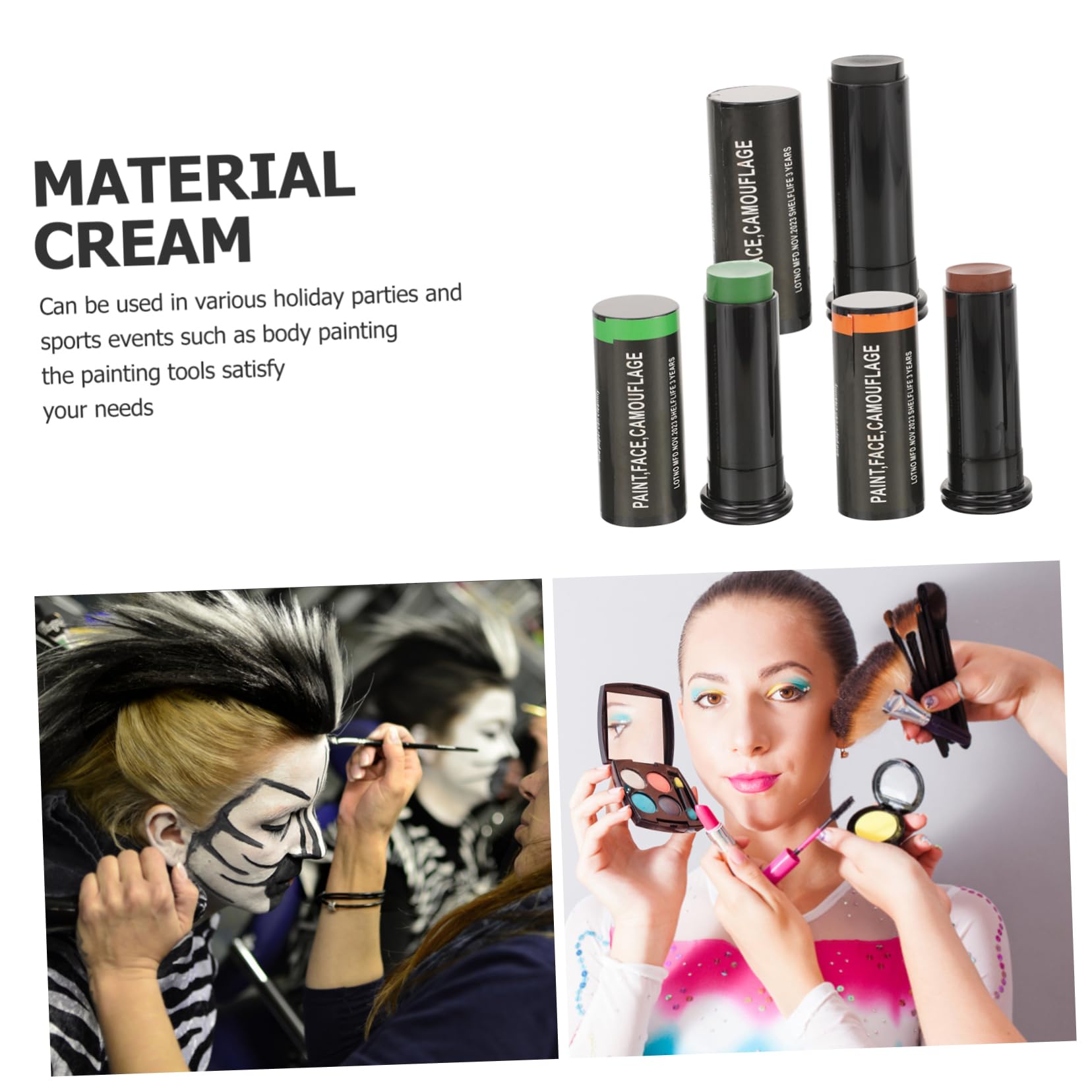 Healeved 15 Piezas Barras de Pintura Facial No Tóxicas para Halloween y Cosplay Kit de Maquillaje para Fiestas Pintura Rápida y Lavable para Diseño Creativo y Decoración de Caras