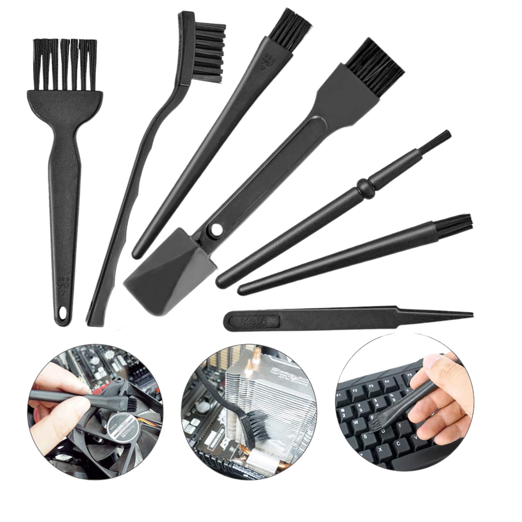 Khasala Brothers® Portable Plastic 7 in 1 Handle Nylon Brush Kit Set, Safe Brushes for Cleaning Laptop Fan, Keyboard, Mobile, Window Cleaning Brushes Kit (Set of 7) (B09YQ7YWSN) Amazon Price History, Amazon Price Tracker