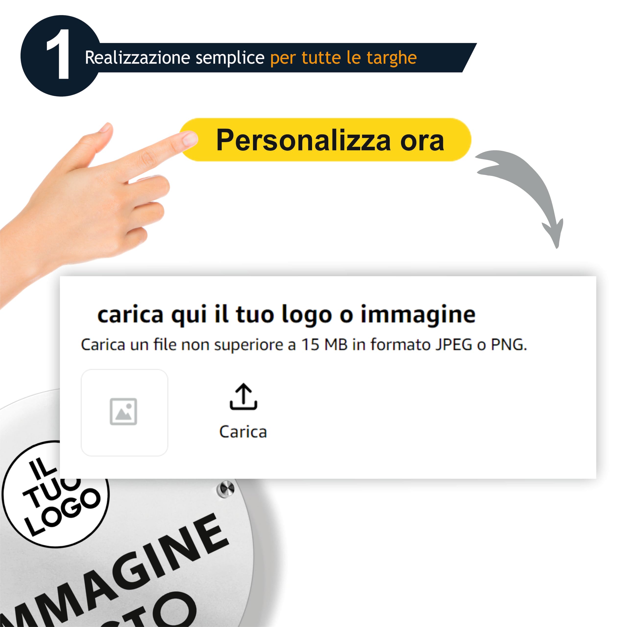 Mr Pubblicità - Targa Personalizzata Plexiglass Personalizzata, Stampata con Logo Testo o Immagine, Insegna, Cartello, Targhetta (30x20 cm)