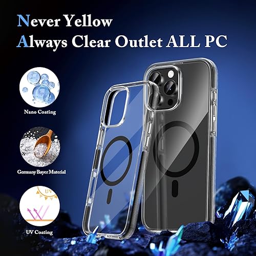 Miniatura 9 de MILPROX Funda compatible con iPhone 15 Plus  Compatible con MagSafe  Diseño magnético transparente transparente  Antideslizante que no se amarillea