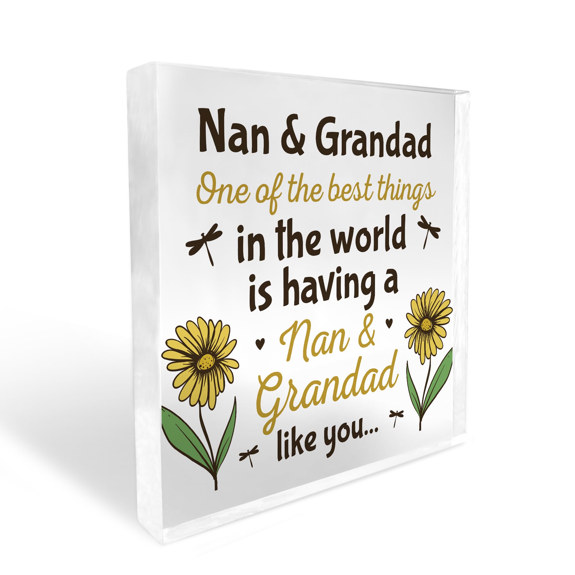 Red Ocean Nan and Grandad Gifts Acrylic Block Thank You Gift For Nan Grandad Christmas Birthday Gift Grandparent Gifts