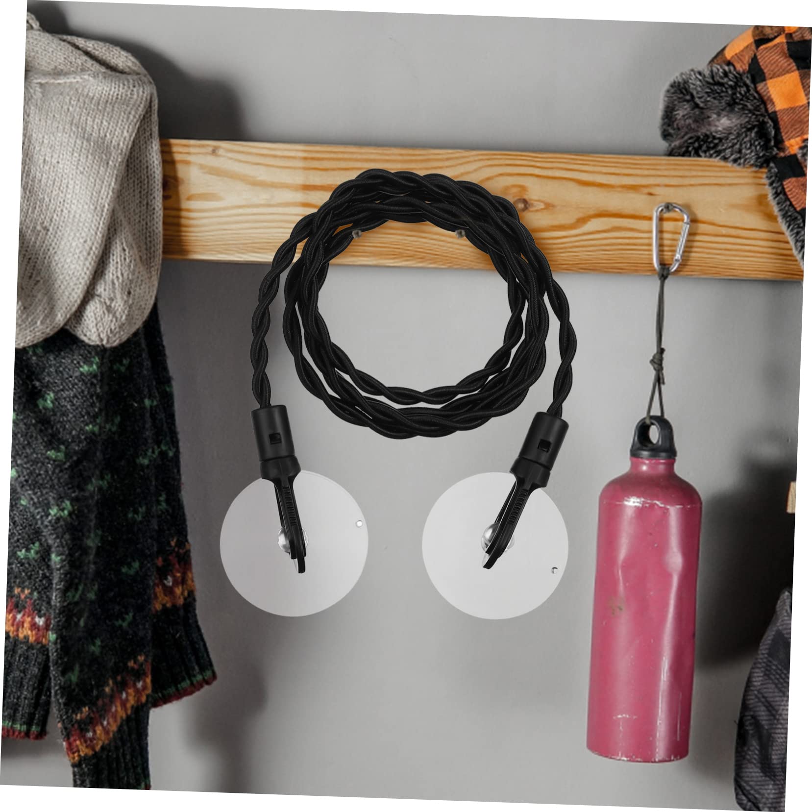 Cabilock Juego De 3 Perchas De Viaje Retráctiles para Exteriores con Clips (2 Unidades)