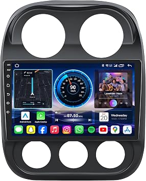 [8core] Car Radio Stereo for Jeep Compass Patriot 2010-2016 10inch 1280 * 800HD Touch Screen Head Unit Replacement AM FM RDS CarPlay Android Auto 5GWiFi Bluetooth5.0 1080P Backup Camera SWC GPS