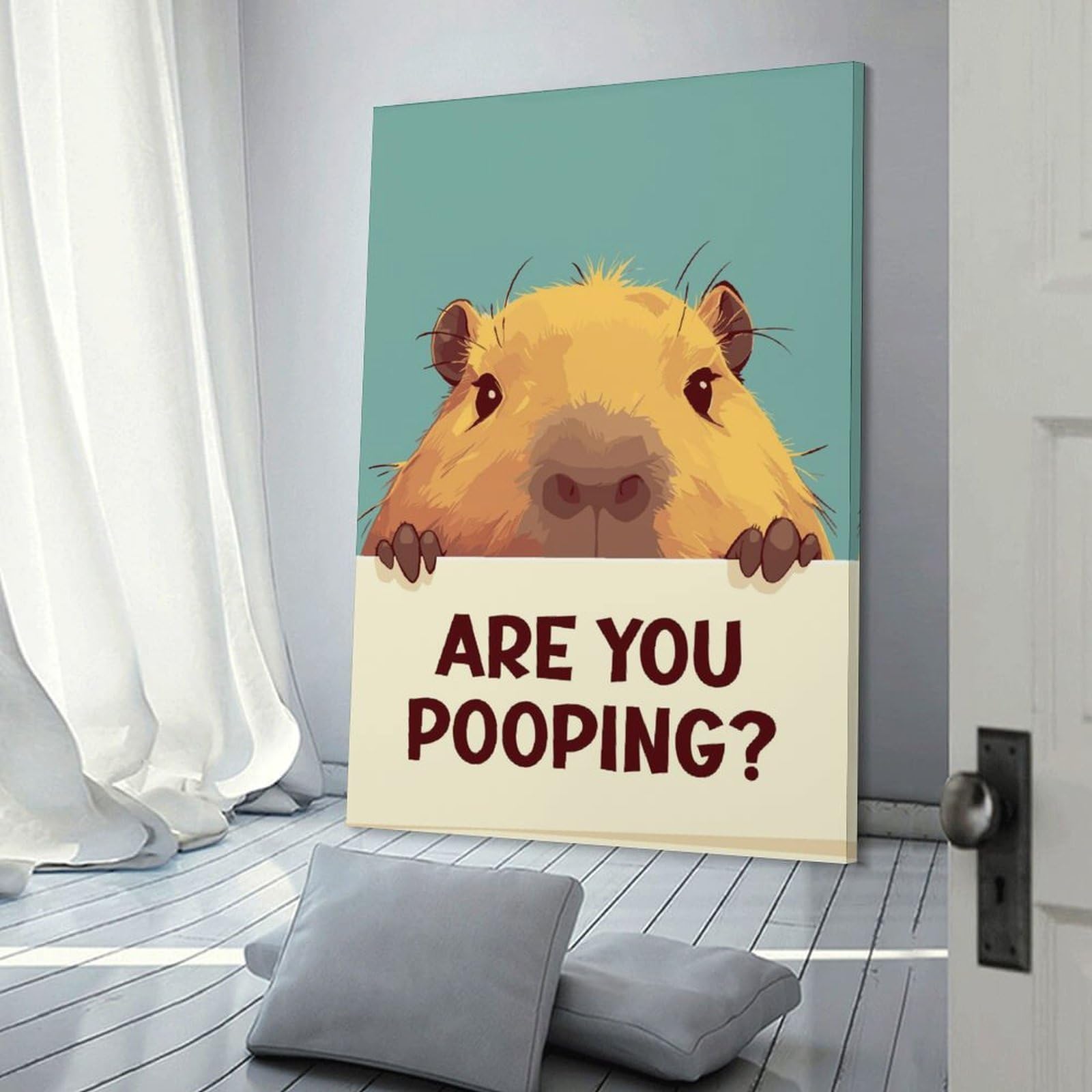 Junmoney Frame-Style-12 Capybara Greeting Card Room Decor Wall Art 20X30inch(50X75cm), For Lounge Decor, Offices Or Entryway Styling, A Flexible Wall Accent For Shared Spaces