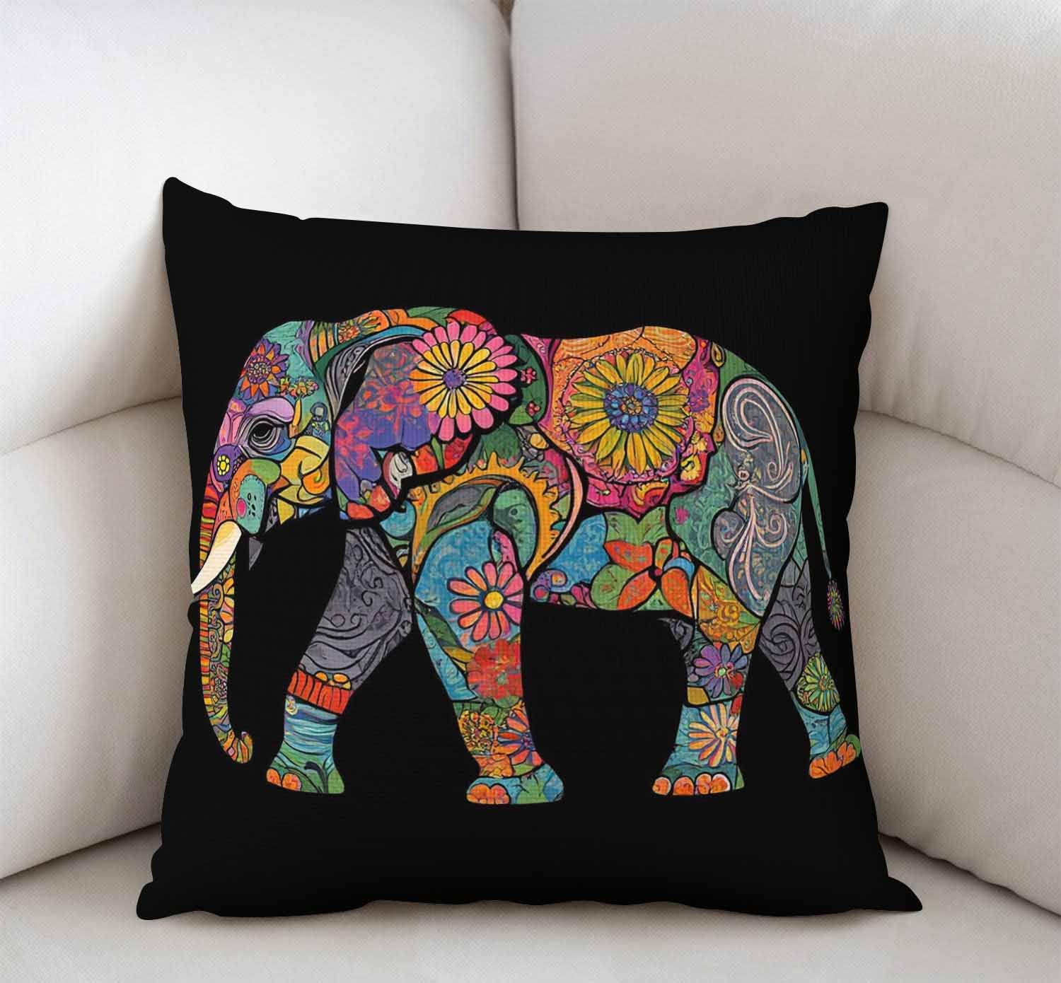 Amazon.com: Swono Mandala Floral Elephant Cotton Linen Throw
