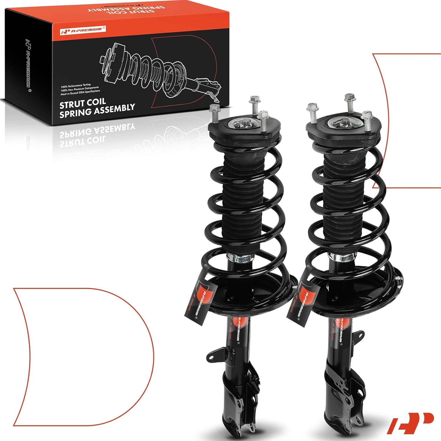 A-Premium Rear Struts Compatible with [FWD] Toyota Highlander 2008-2013, Venza 2013-2015 - 2x Replacement Suspension Complete Strut Assembly Shock with Coil Spring