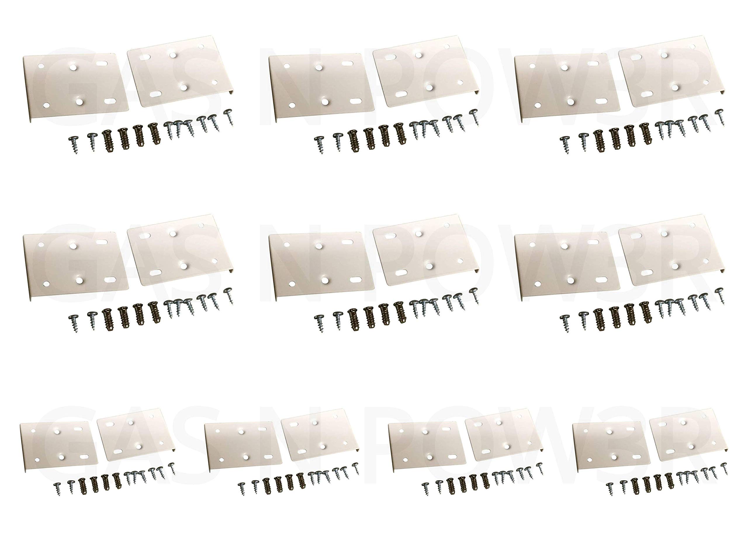 Kitchen Cupboard Door Hinge Repair KIT Includes Plates and Fixing Screws - Cream White x20 (10 Sets)
