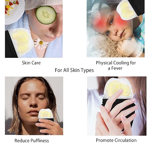 Miniatura 5 de Paquete de 2 rodillos de hielo de silicona para apretar y levantar la piel, para aliviar la hinchazón de la cara y los ojos, molde facial