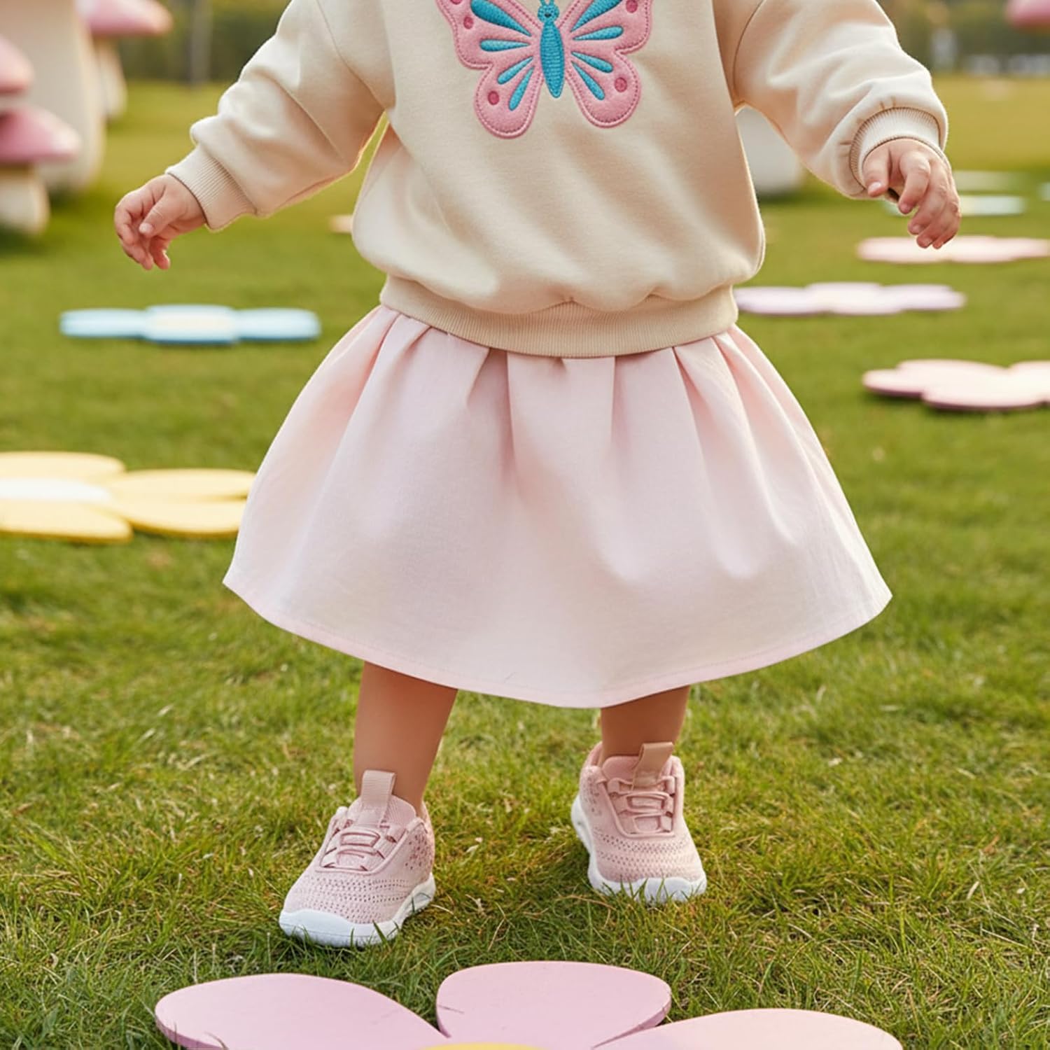 MORENDL Toddler Slip On Sneakers Baby Walking Shoes Non-Slip Breathable Unisex Pink Mesh Lace-Up Athletic Sneakers Infant Running Shoes - Image 2