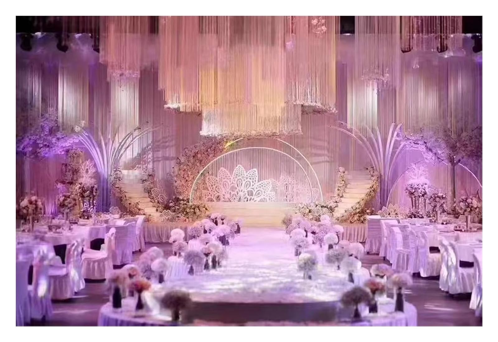 Partydekoration, Tüllvorhänge Deko-Wimpelkette for Partys, 1 m x 3 m(Pink)