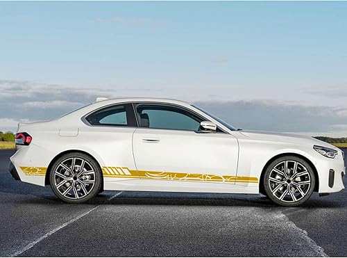 Miniatura 6 de QianBao Adhesivo universal de vinilo para puerta lateral de carreras, para todos los autos, SUV, camiones, vehículos todoterreno, estilo 15, dorado