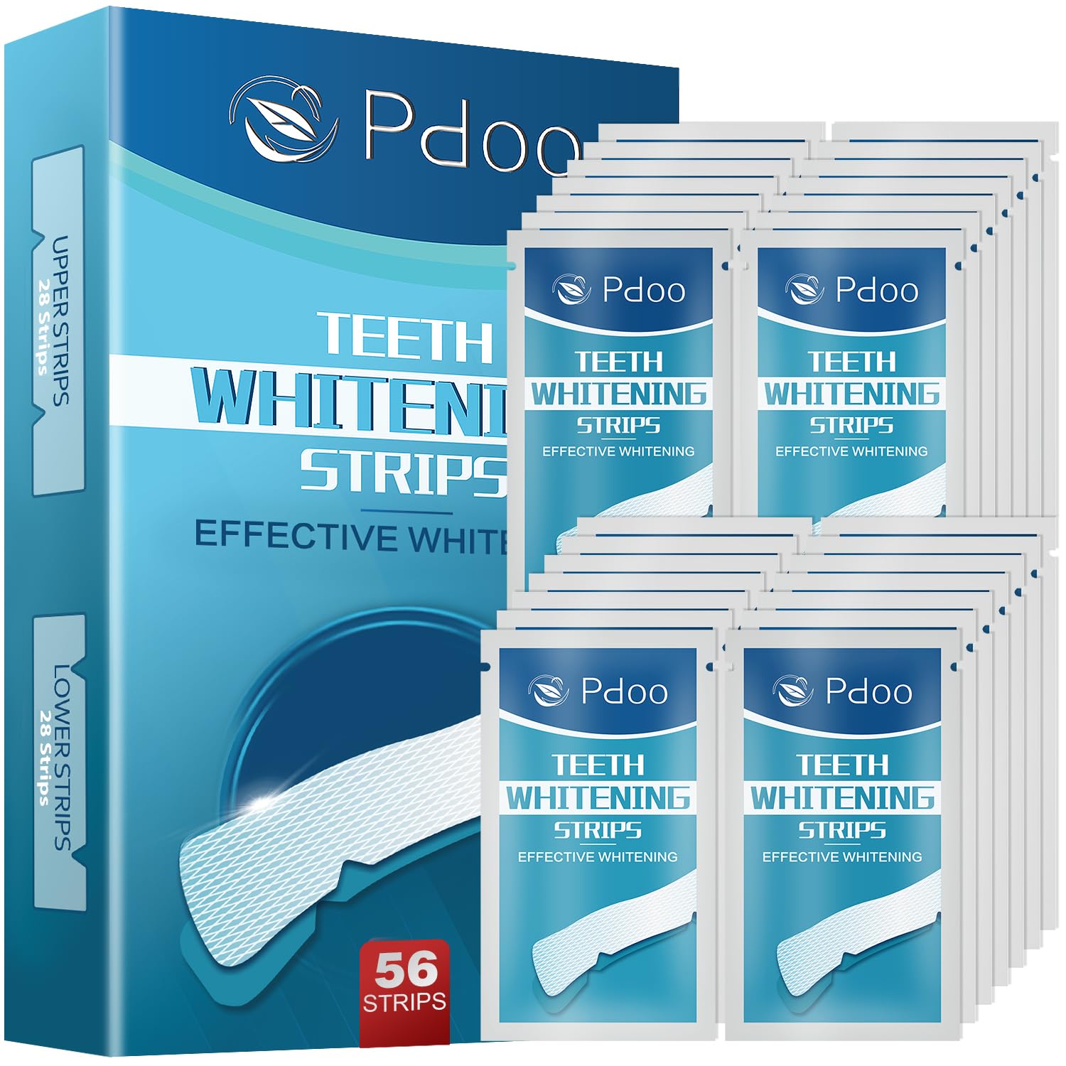 Somall Pdoo Teeth Whitening Strips, Non-Slip Dental Whitener Professional Effect Whitening Strips, 10 Treatments 208 Strips