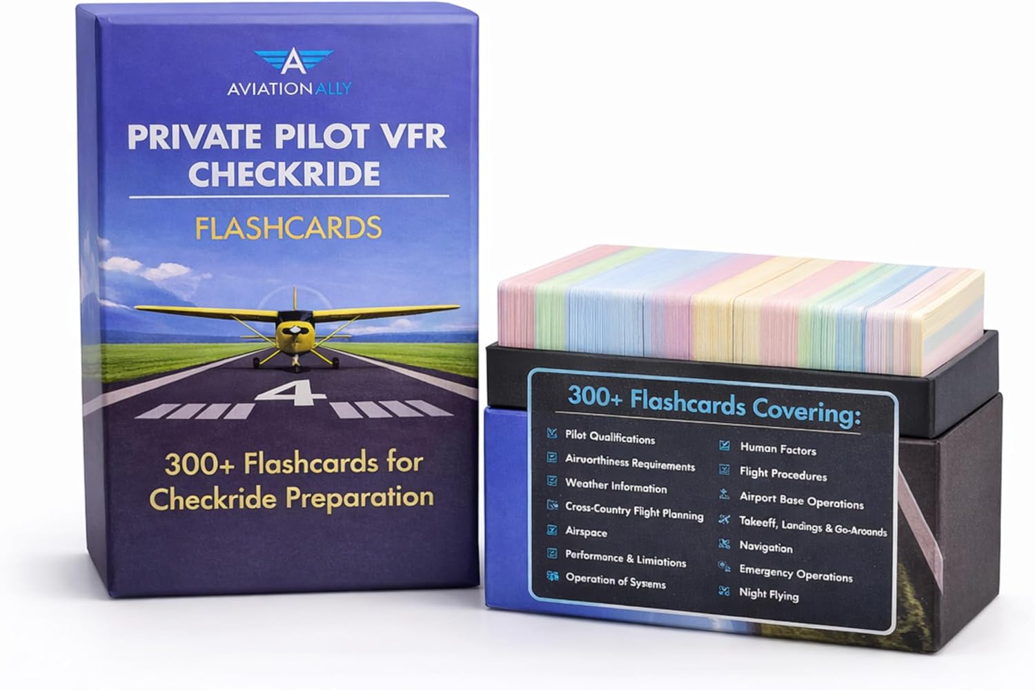 Private Pilot VFR Flashcards for Checkride & Oral Exam | 300+ VFR Study Cards Covering FAA Aviation Topics, Airspace, Weather, Charts, Systems & More | Ideal for Student Pilots