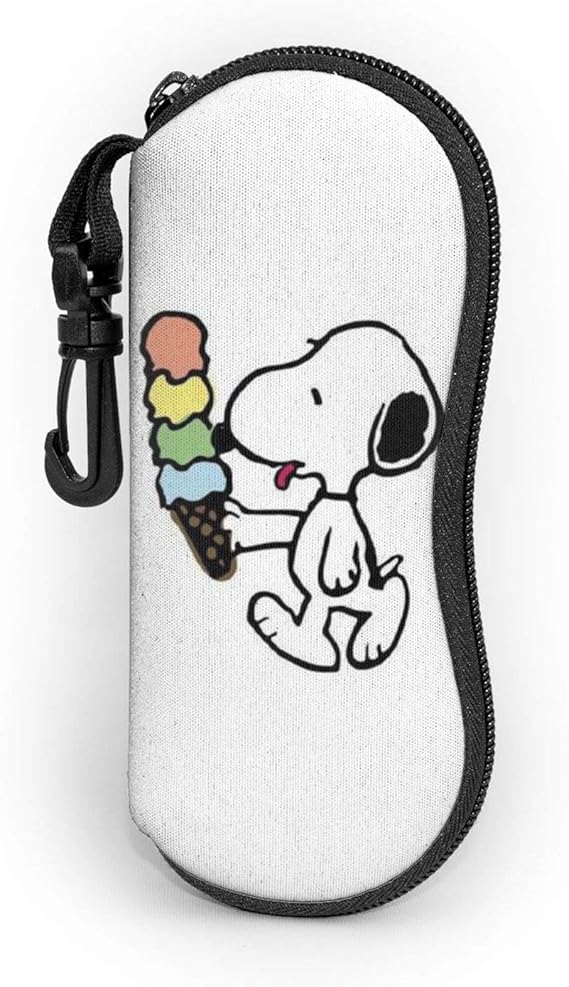 Amazon Co Jp Snoopy スヌーピー 男女兼用 メガネケース おしゃれ 軽量 眼鏡ケース スリム 眼鏡入れ コンパクト メガネポーチ 擦り傷防止 金属フック付き ファスナー式 ファッション