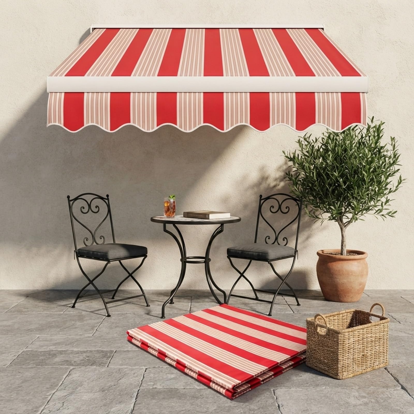 Tela de repuesto para toldo acrílica de 580x300 cm impermeable para terrazas