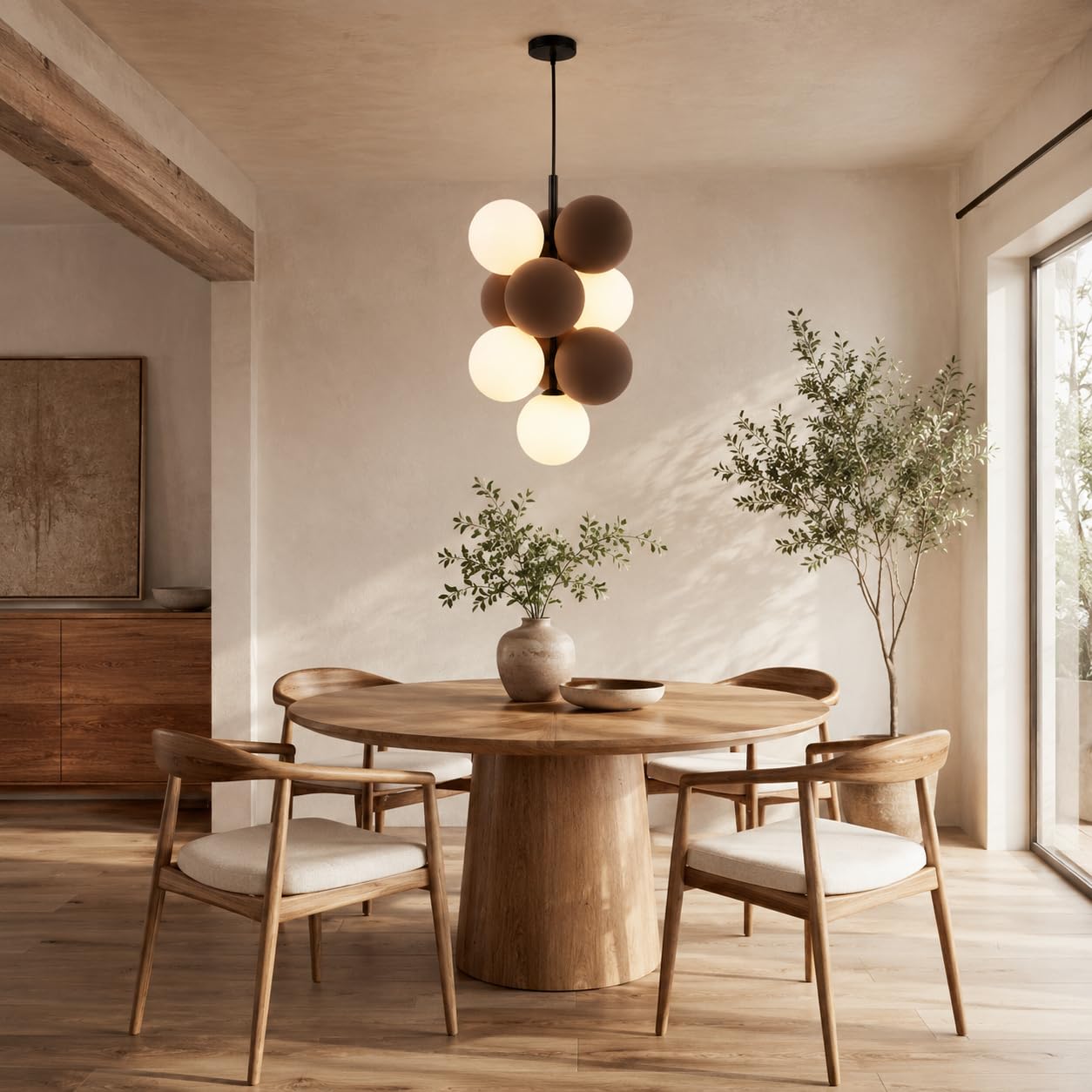 BARCELONA LED DRAC Akustik Pendelleuchte Vertikal G9 Braun
