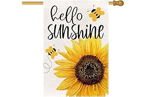 Hello Sunshine Garden Flag | Sunflower 28x40 inch Double Sided Vertical Welcome...