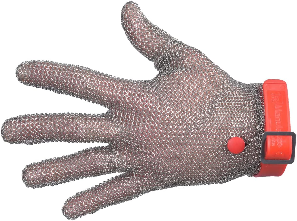 Juba G Short metal mesh, 100% stainless steel, Adjustable PU strap closure, Reversible, Red