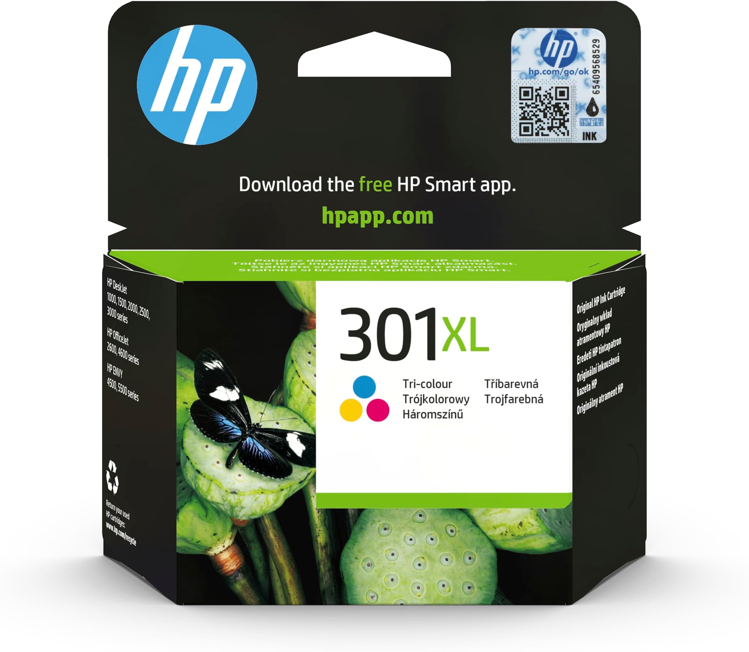 301XL High Yield Tri-Colour Original Ink Cartridge (CH564EE) – Works with: DeskJet 1000, 1010, 1050, 1510, 2050, 2510, 2540, 3000, 3050, 3055, ENVY 4500, 5530, OfficeJet 2620, 4630