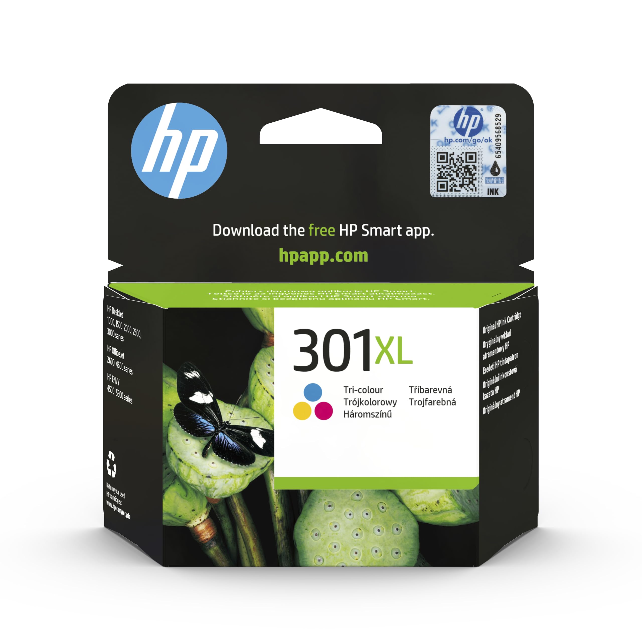 HP 301XL High Yield Tri-Colour Original Ink Cartridge (CH564EE) – Works with: DeskJet 1000, 1010, 1050, 1510, 2050, 2510, 2540, 3000, 3050, 3055, ENVY 4500, 5530, OfficeJet 2620, 4630