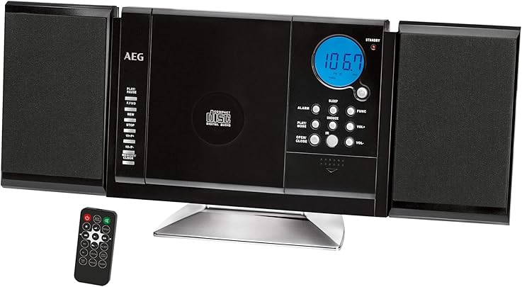 AEG 4421Impianto stereo compatto Lettore CD- MP3 Sintonizzatore AM FM Potenza 100 Watt PMPO Slot per schede memoria MMC- SD jack 3 5 per connessione cuffia colore nero AEG 4421Impianto stereo compatto Lettore CD- MP3 Sintonizzatore AM FM Potenza 100 Watt PMPO Slot per schede memoria MMC- SD jack 3 5 per connessione cuffia colore nero