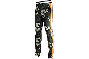 SCREENSHOT Mens Hip Hop Premium Slim Fit Track Pants in Fiery Camo Red