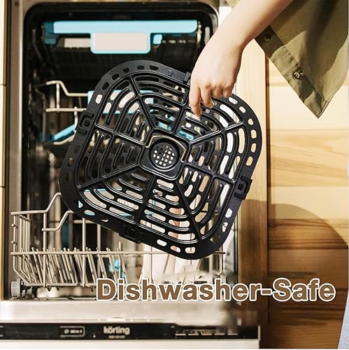 Miniatura 6 de Bandeja de repuesto para freidora de aire, accesorios para freidora de aire de acero inoxidable 304, cesta de repuesto antiadherente XL con