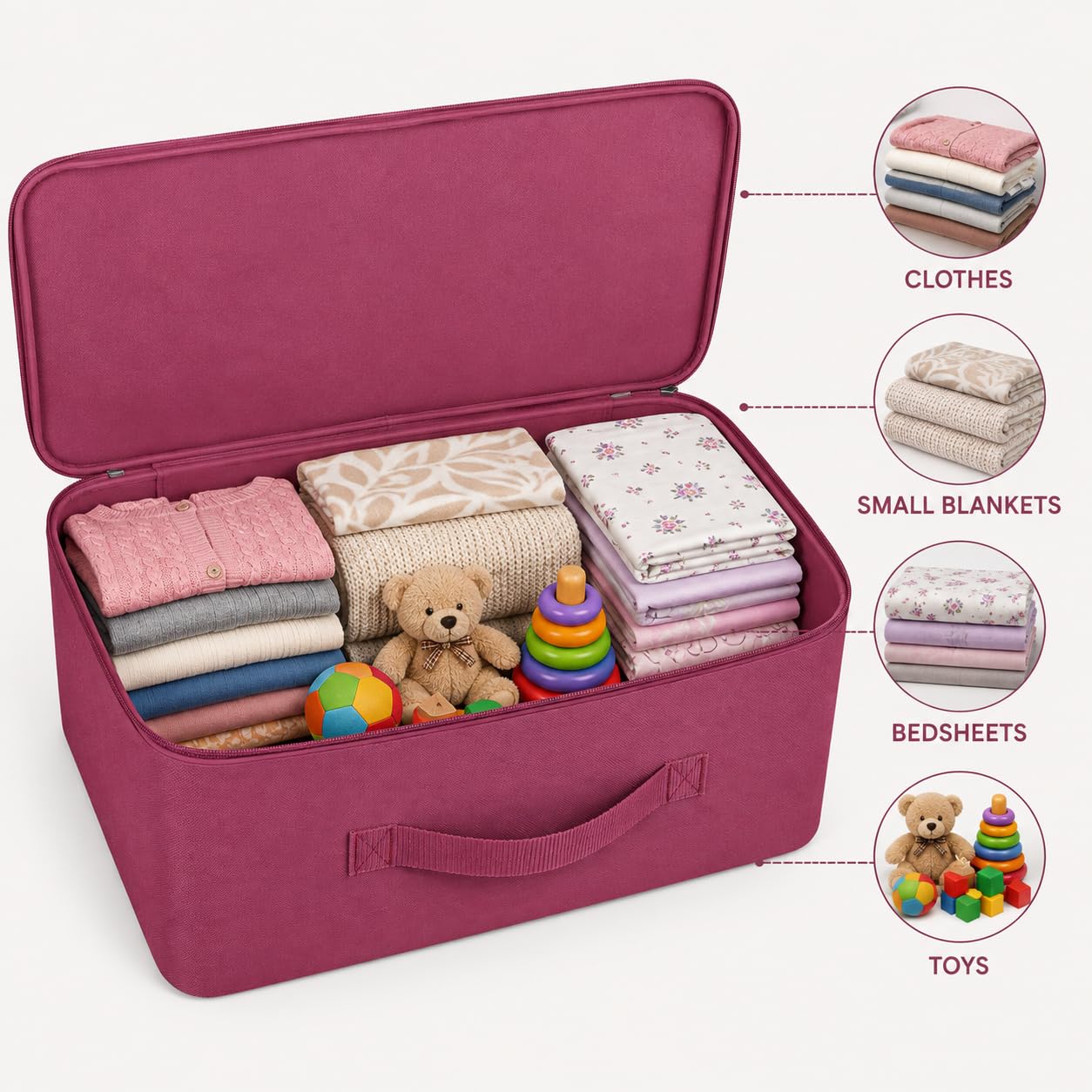 Storite 2 Pack Nylon Wardrobe Bag Underbed Cloth Storage Organizer 3