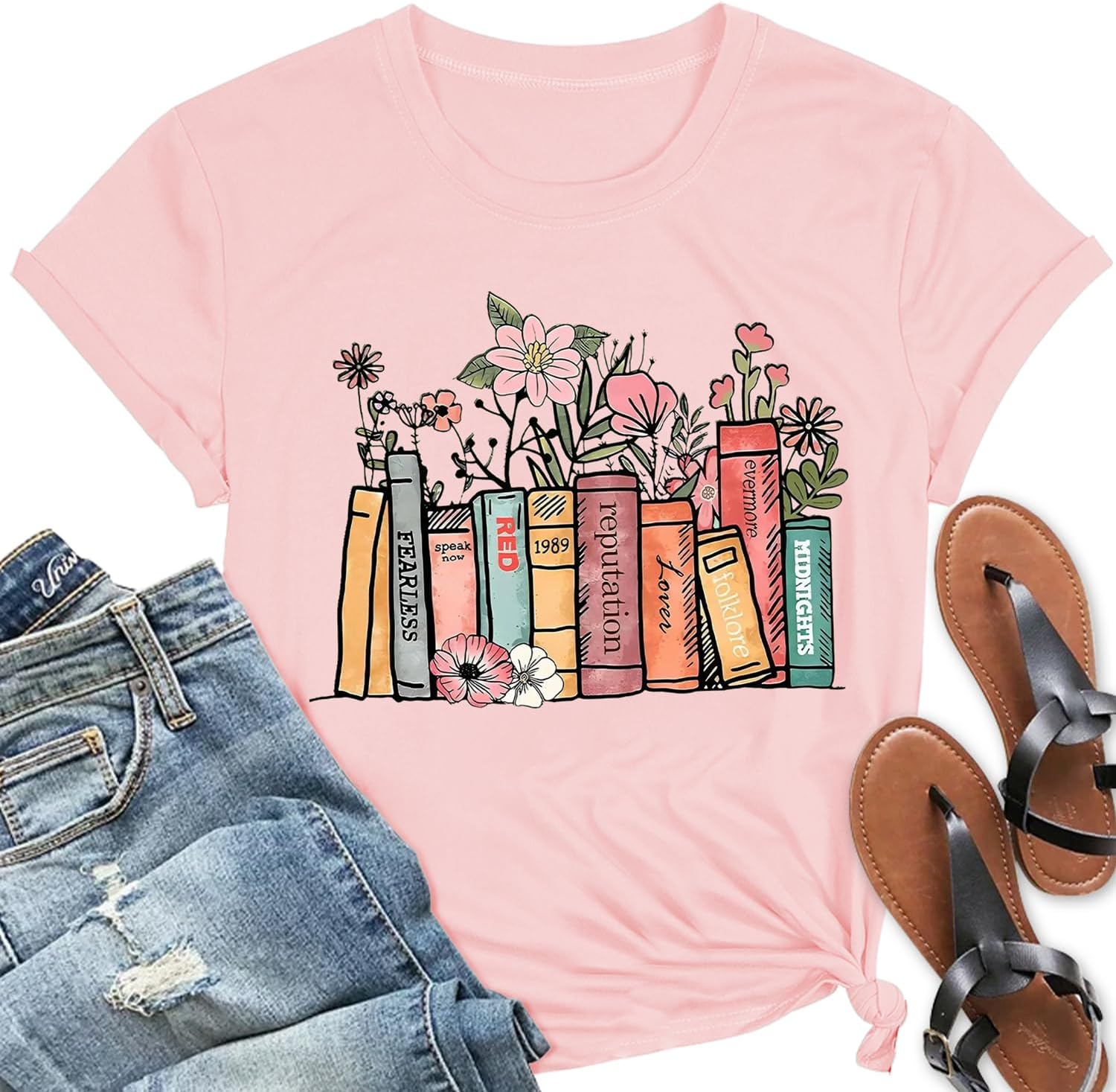 Bookish Gifts for Women Reading Shirts for Women I Love Books Tshirt Book Lovers Graphic Tee Tops - Image 5