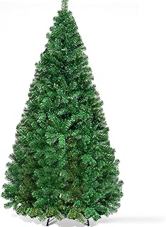 Goplus 6FT Artificial Christmas Tree Xmas Pine Tree with Solid Metal Legs Perfect for Indoor and Outdoor Holiday Decoration