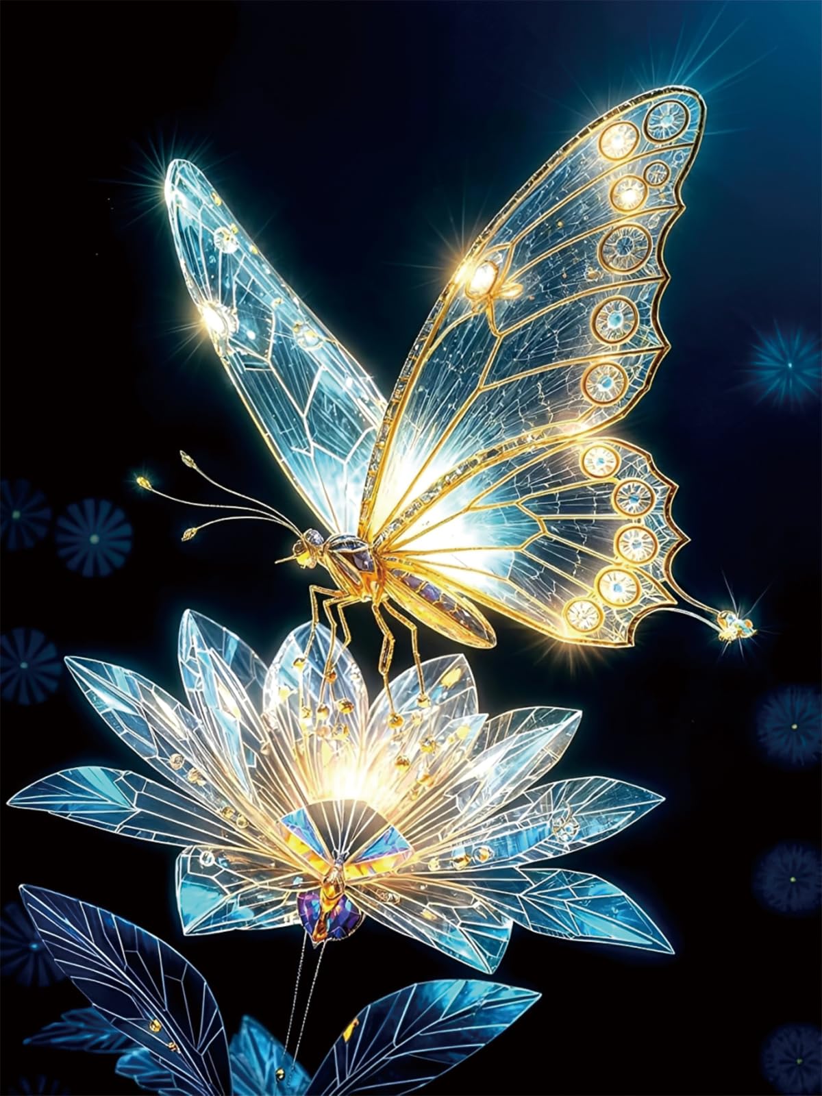 FVALIRD Diamond Painting Kit for Adults, 5D Light and Butterfly DIY Diamond Art Kits, Creative Wall Decor for Home and Office, Stress Relief Craft Activity, 30x40cm Canvas Size-image-18