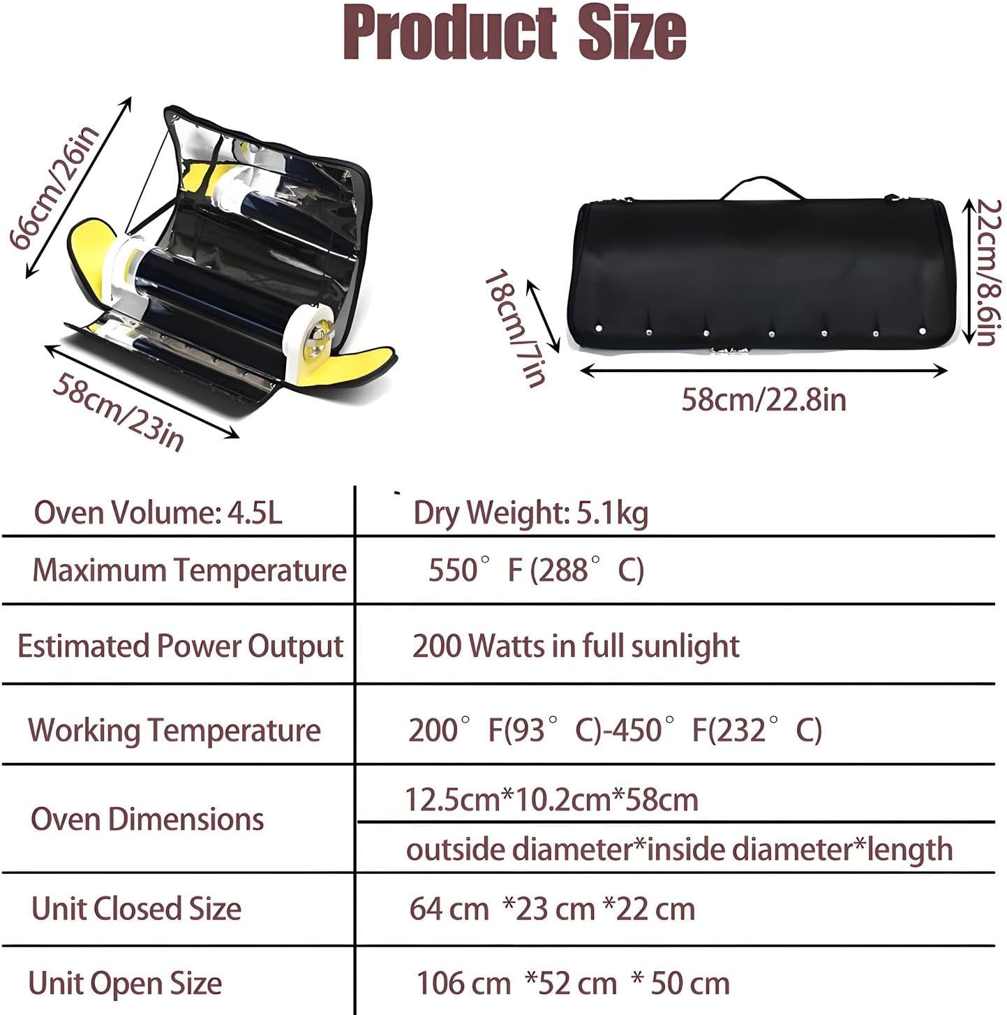 Portable BBQ Grill,Solar Oven,4.5L Large Capacity Solar Cooker,Portable Olar Stove， Solar Powered Camping Grill, Apply to Camping or Hiking