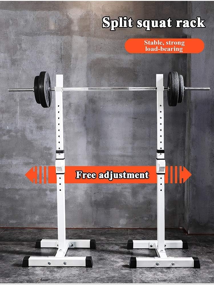 Adjustable Barbell Stand Squat Rack - Height Adjustment, Home Gym Weightlifting Free Bench Press Bodybuilding Dumbbell Racks, Portable and Sturd