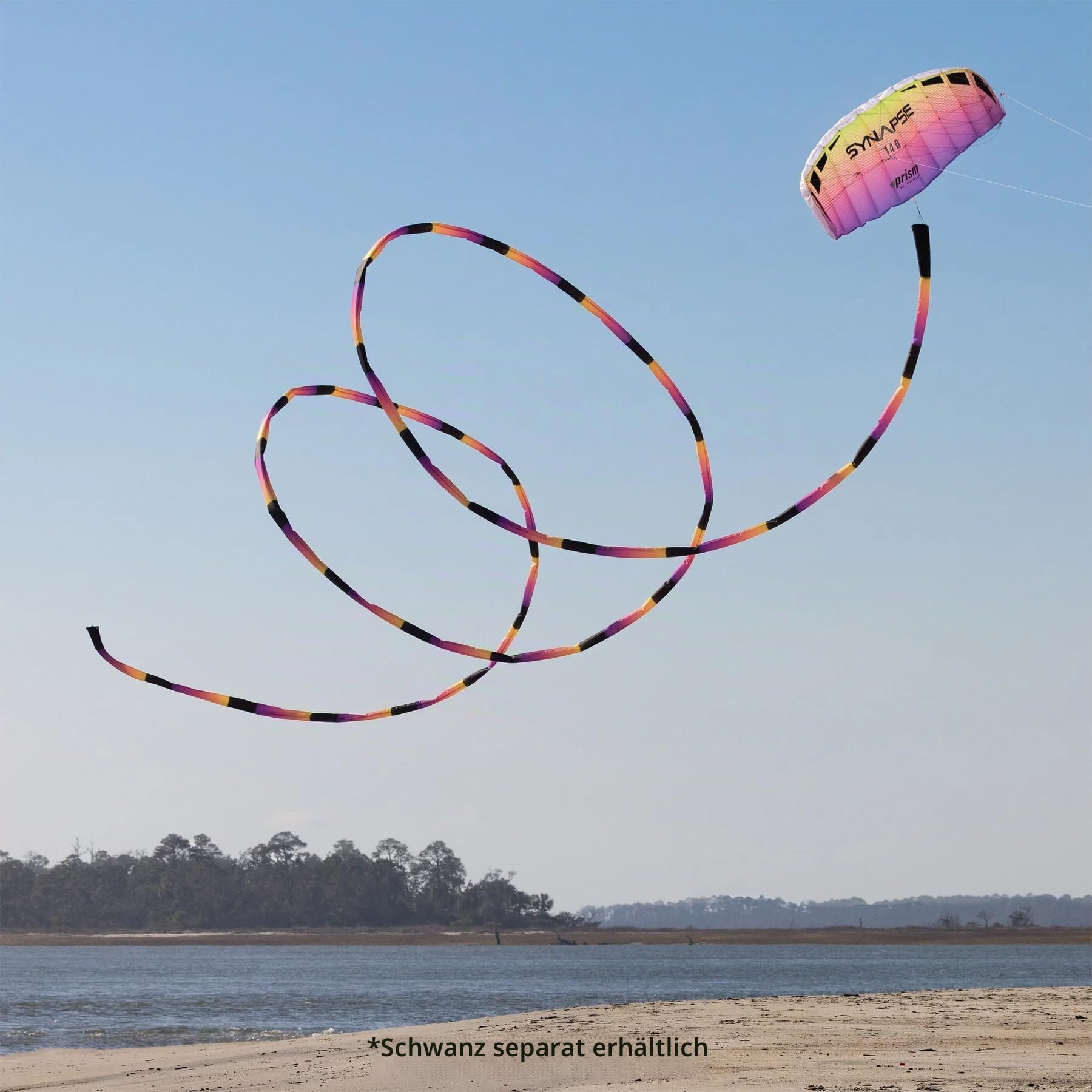 Prism Kite Technology Synapse 140 Dual-Line-Parafoil-Drachen – EIN idealer Einsteiger-Drachen zum Zweileinen-Kiten, Polyester, Plasma