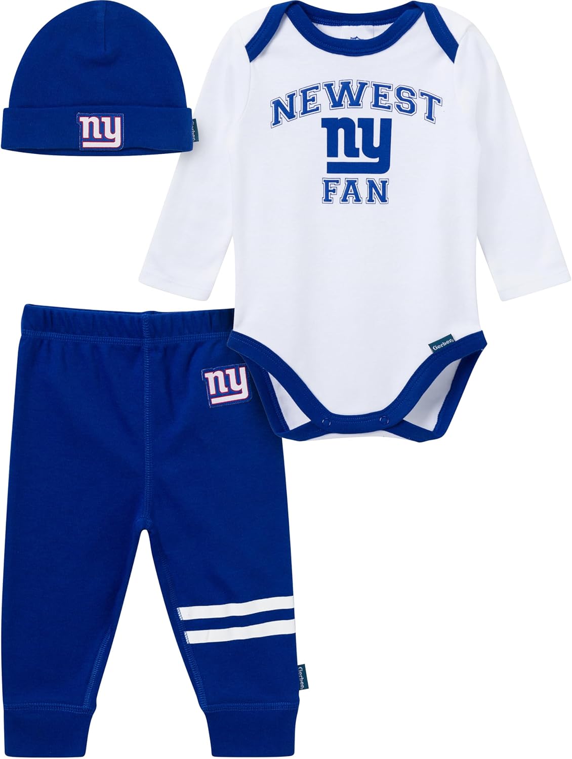 Gerber NFL baby-boys 3-piece Onesie Bodysuit, Active Pant and Cap Set