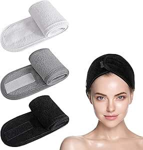 Simnice 6 Stück Spa-Stirnbänder – Verstellbar, Aus Frottee, Für Make-up, Sport, Duschen