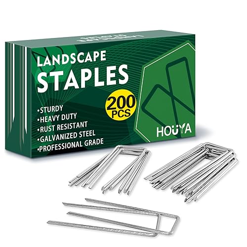 Paquete de 200 grapas de jardín de calibre 12 de 4 pulgadas, estacas de jardín galvanizadas, pasadores de tierra, estacas de tierra antioxidantes