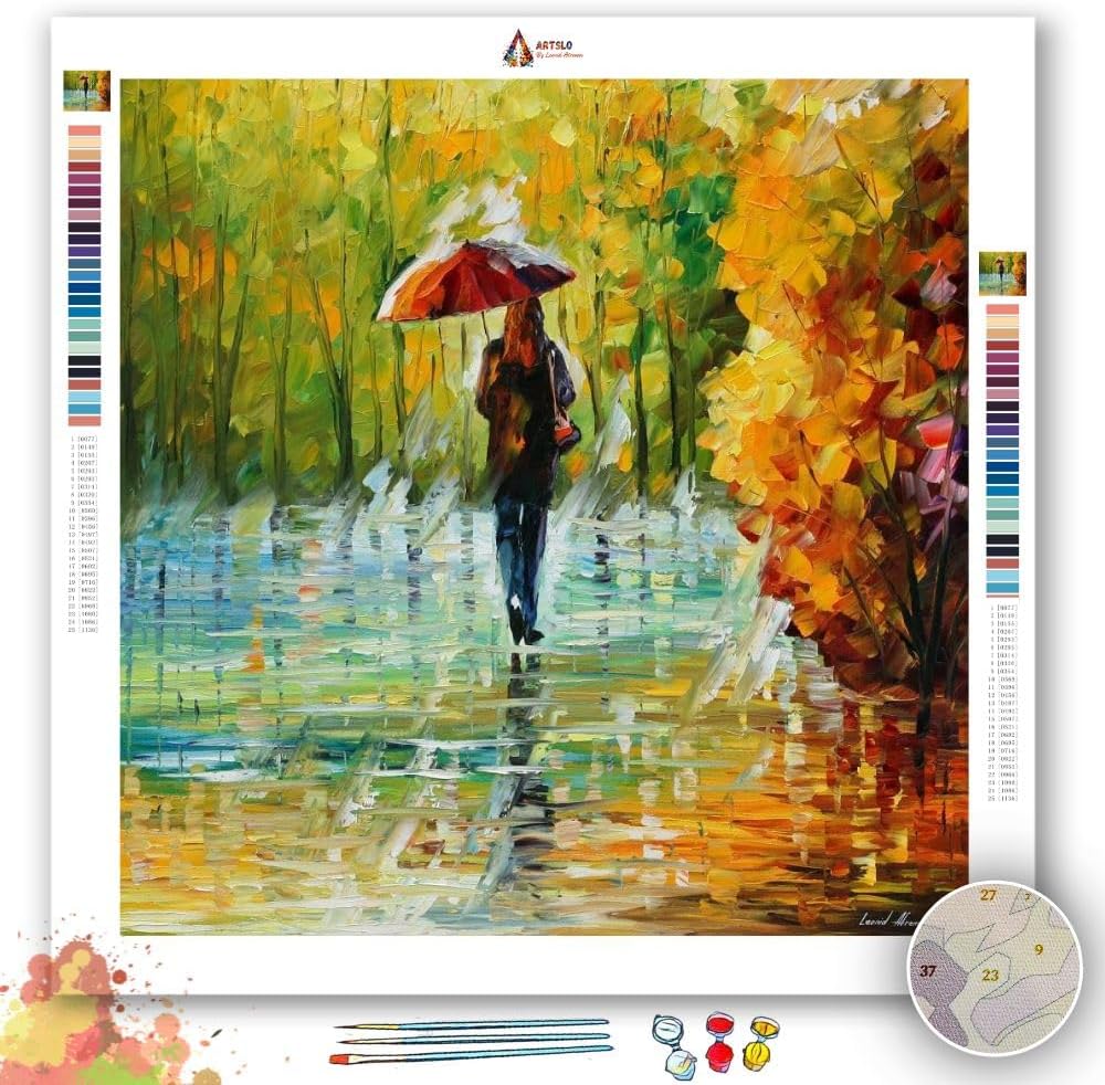 afremov The Beauty of The RAIN Paint by Numbers Kit by