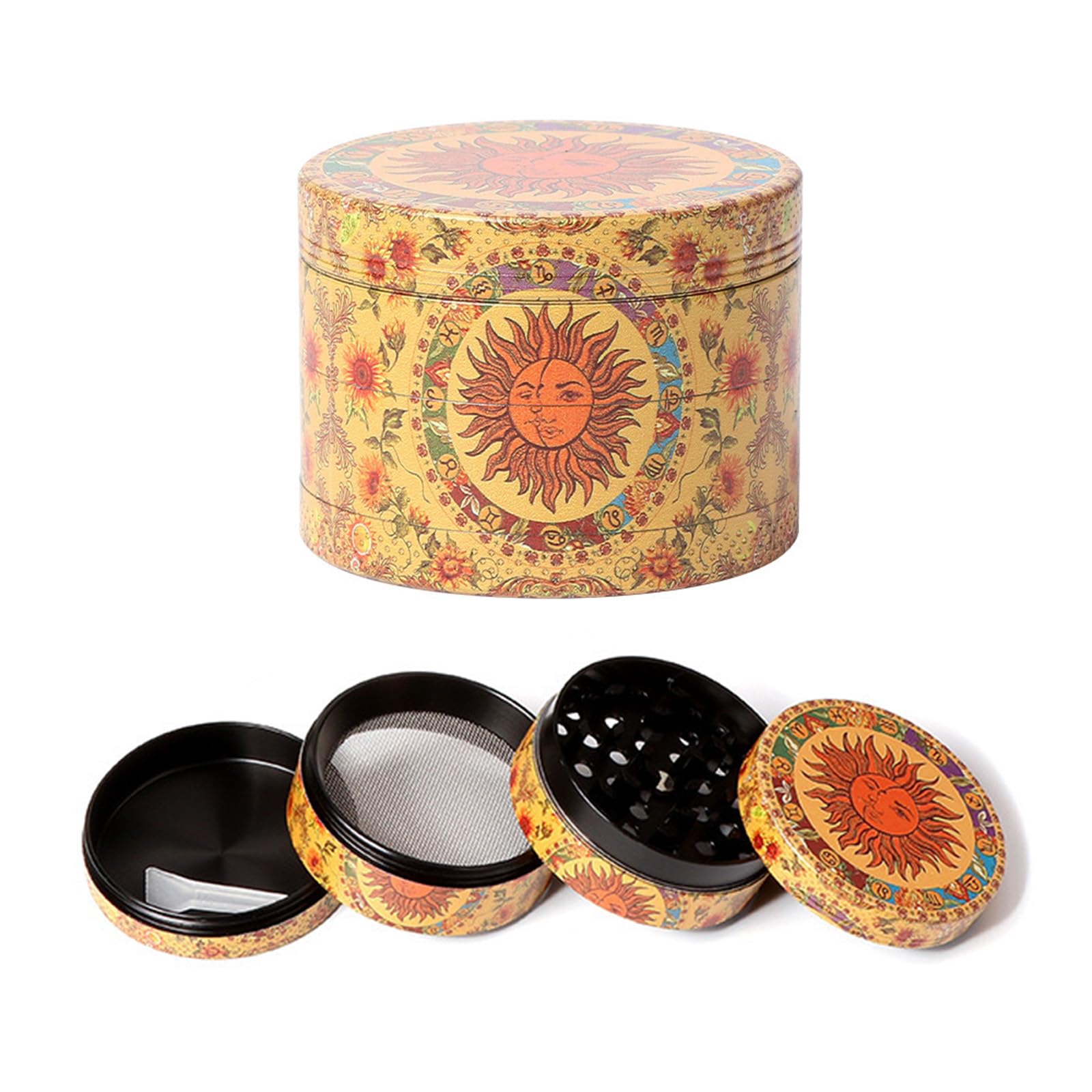 Macinino Per Spezie 4 Strati In Lega Di Zinco - Con Setaccio Per Polline | Design Albero 50mm - Foto 7