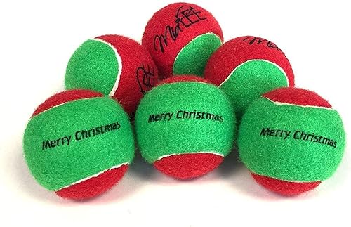 Midlee Pelotas de tenis para perros Merry Christmas (Regular)