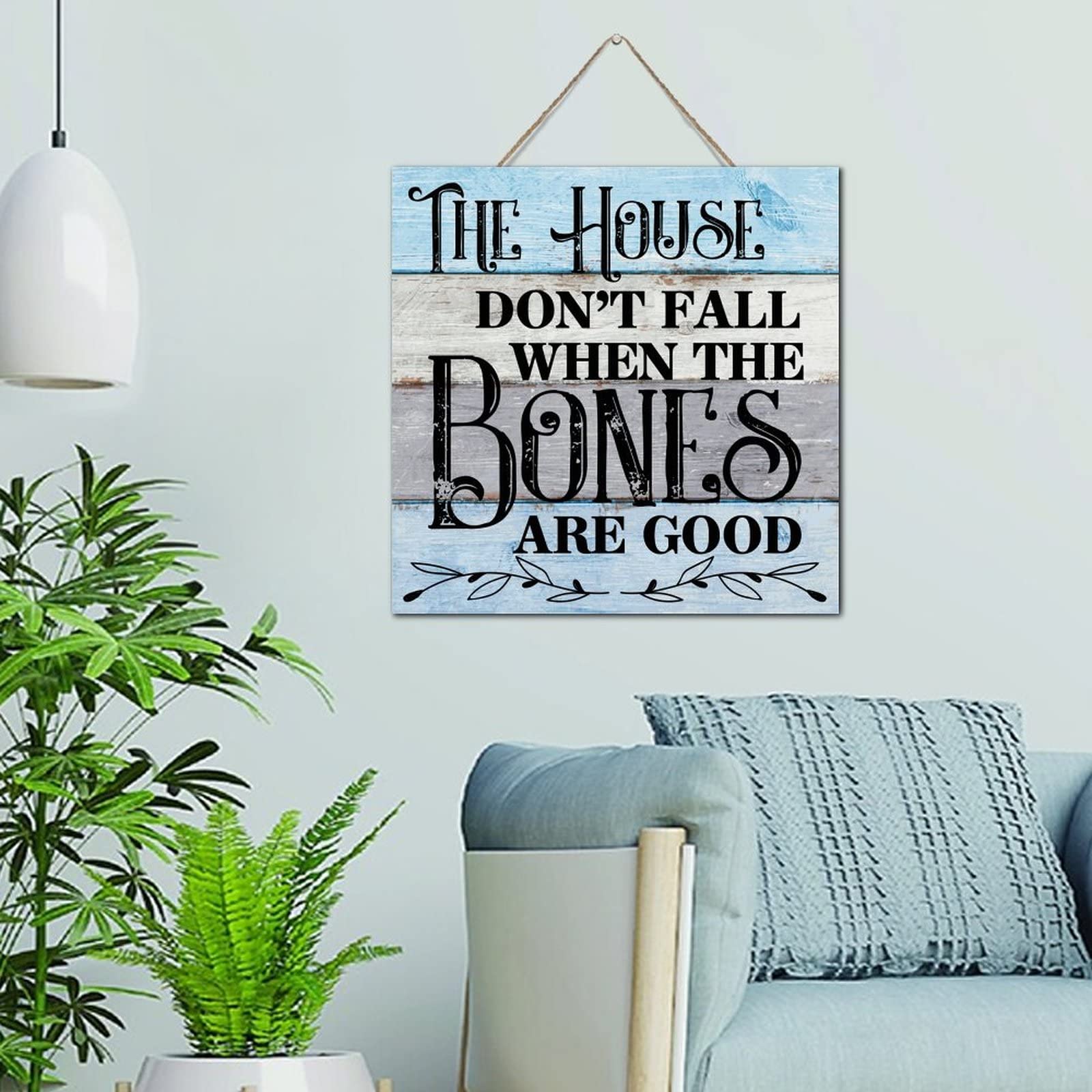 Plaque murale en bois avec dicton pour cadeau crémaillère