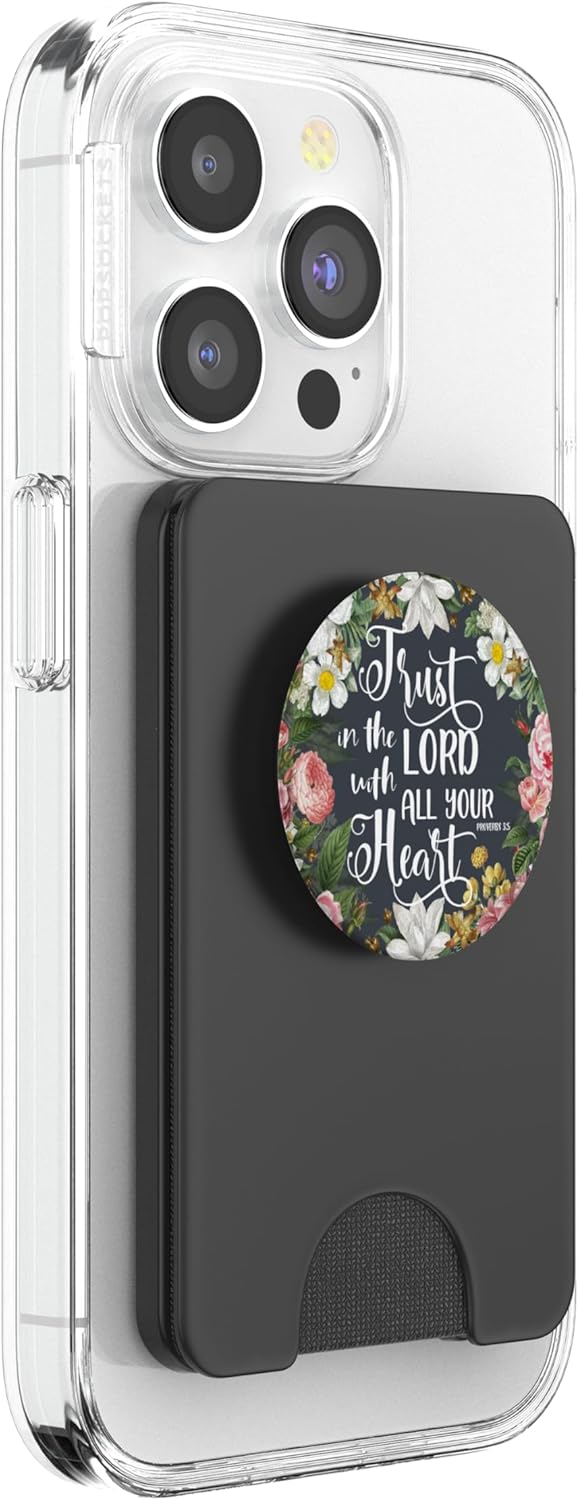 Christian Bible Verse Trust in The Lord Proverbs Floral Gift PopSockets PopWallet for MagSafe