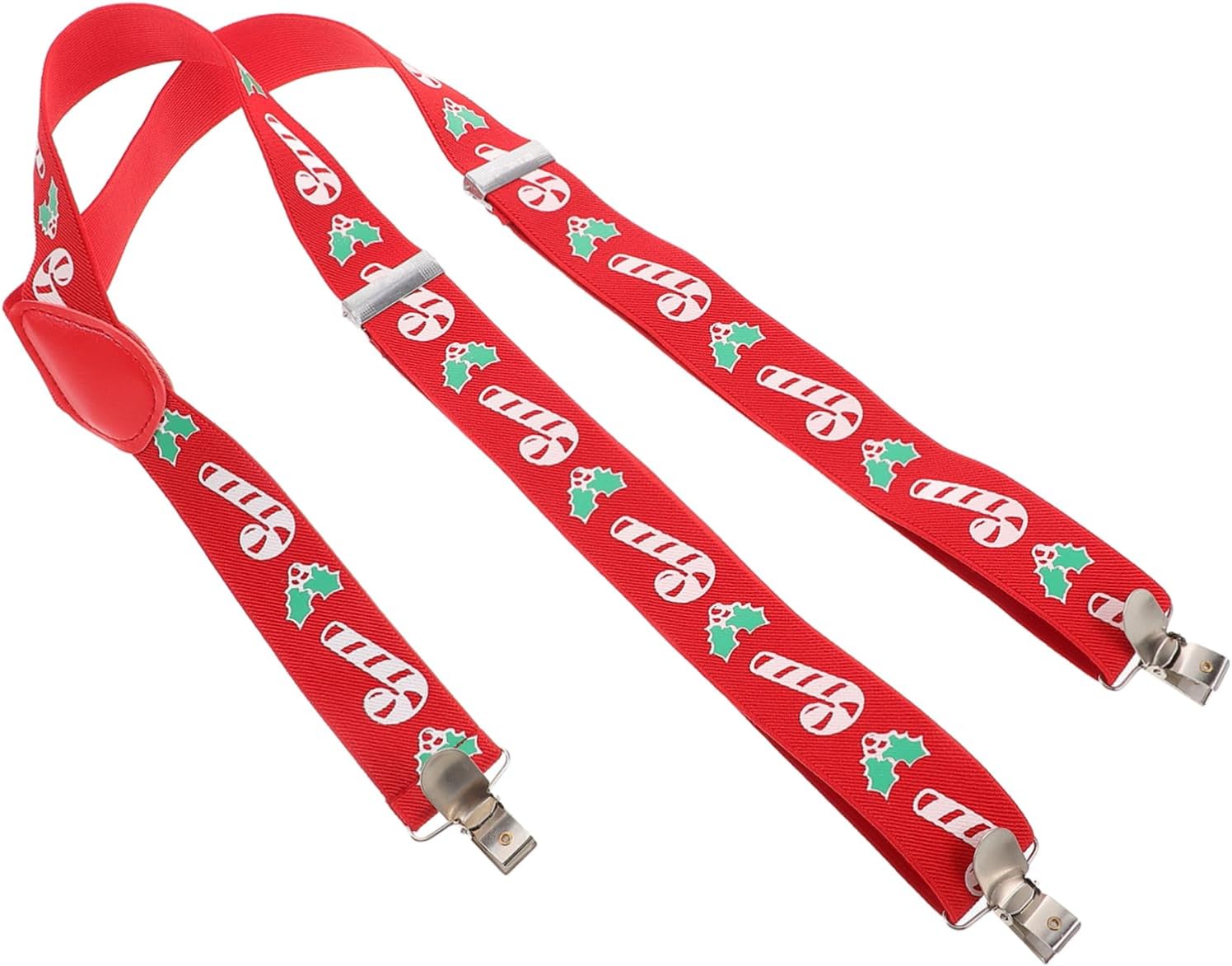 Ipetboom Men's Holiday Suspenders Christmas Men Suspenders with Christmas Tree Pattern Adjustable for Comfort