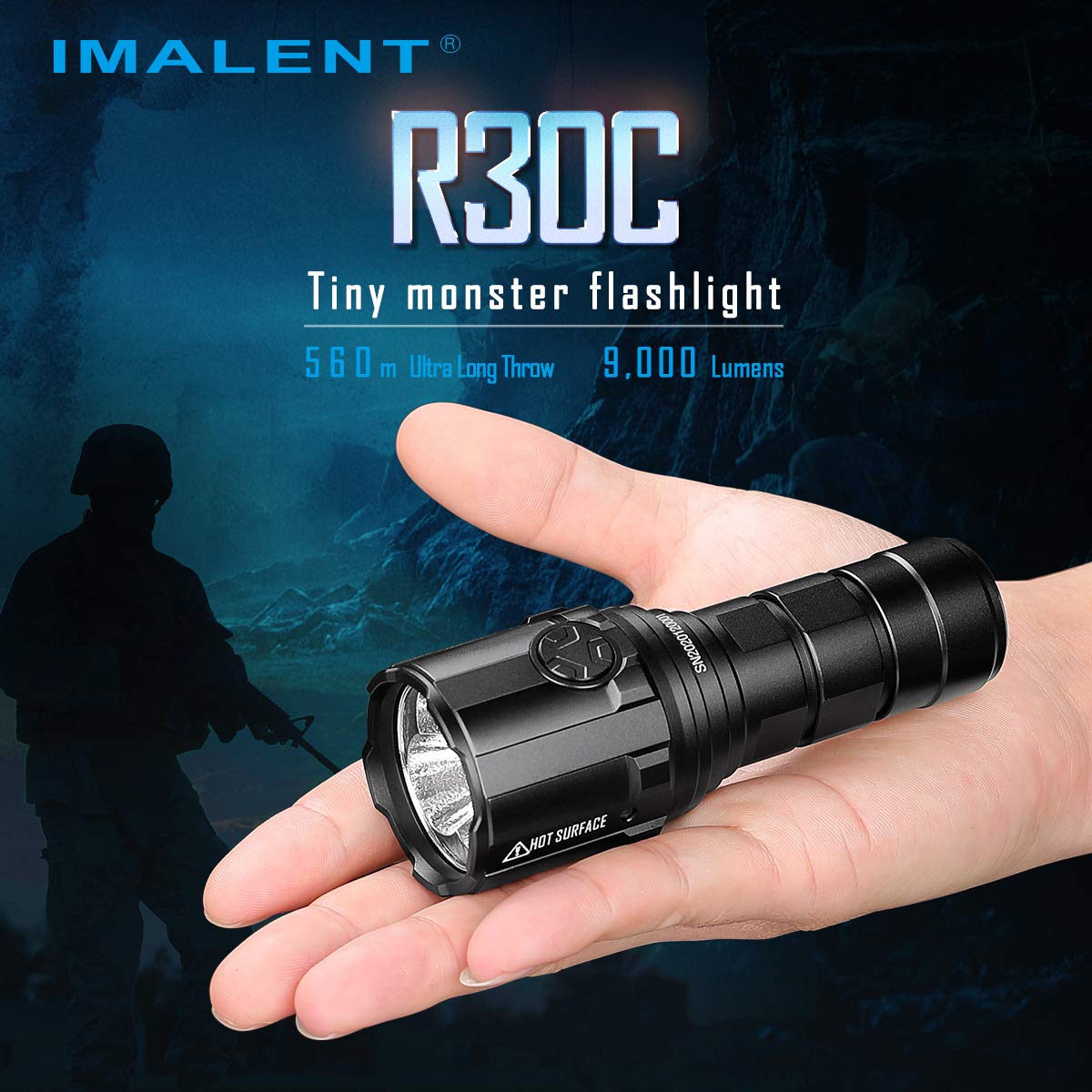 ライト・ランタン IMALENT R30C IMALENT R30C Small Rechargeable LED Torch 9000 Lumens, Super