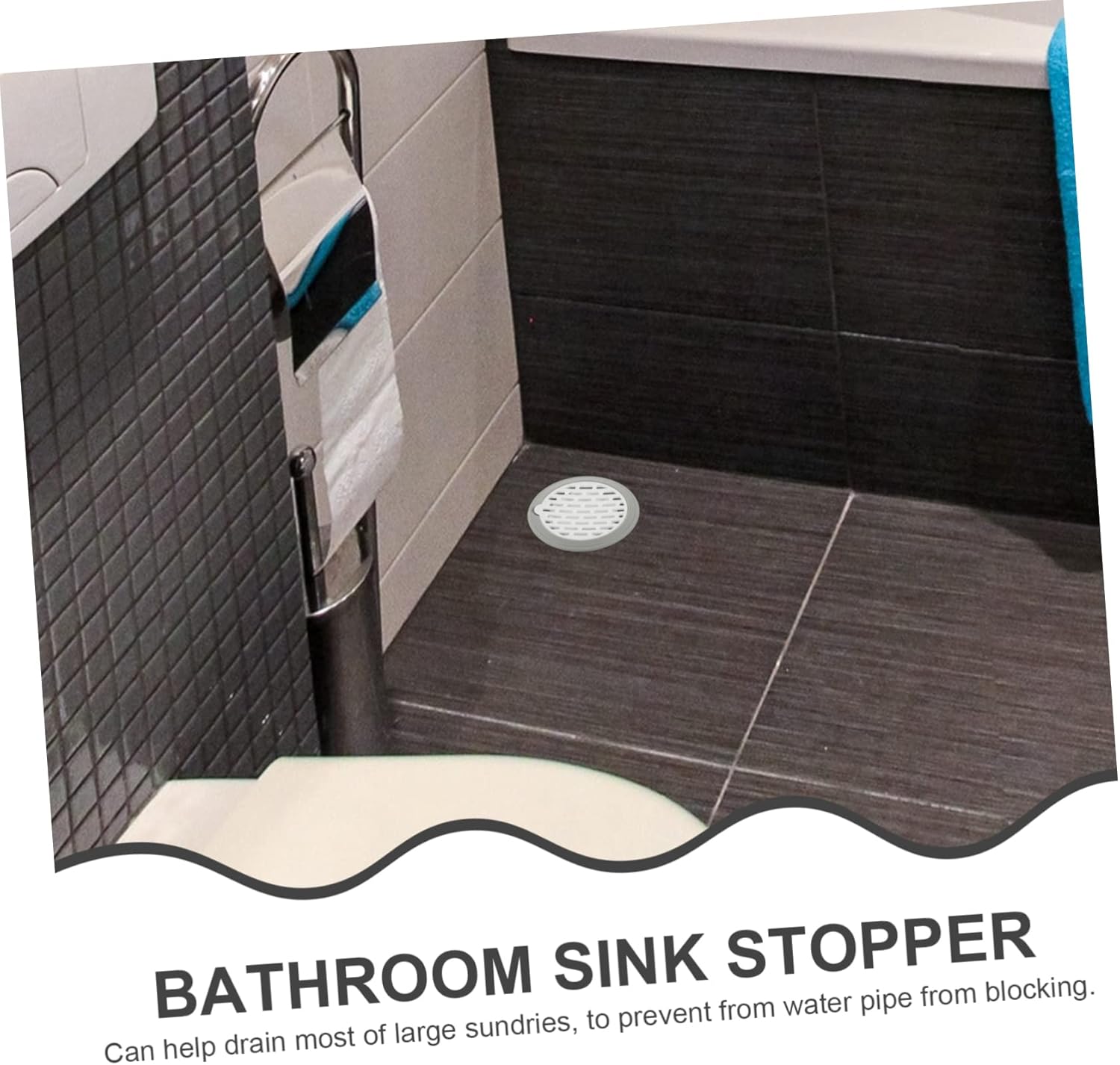 Drain Backflow Core 3Pcs Floor Drain Sink stoppers Sink Drain Pipe Anti-backflow Toilet Sewer Filtering Cover Rubber Floor Drain Cover abs Hair Proof Floor Drain stoppers (Color : White, Size : 8.5X