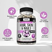Vista 4 de Kaya Naturals Cápsulas de uñas BIOTIN Vitamina D Vitamina B-12 A Apoyo de ácido fólico, Suplemento vitamínico de apoyo para el cabello