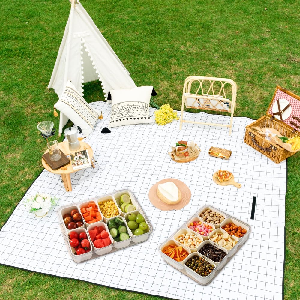 Contenitore Snack Con 8 Scomparti - Porta Merenda Per Frutta, Noci, Dolci, Ideale Per Viaggi E Picnic