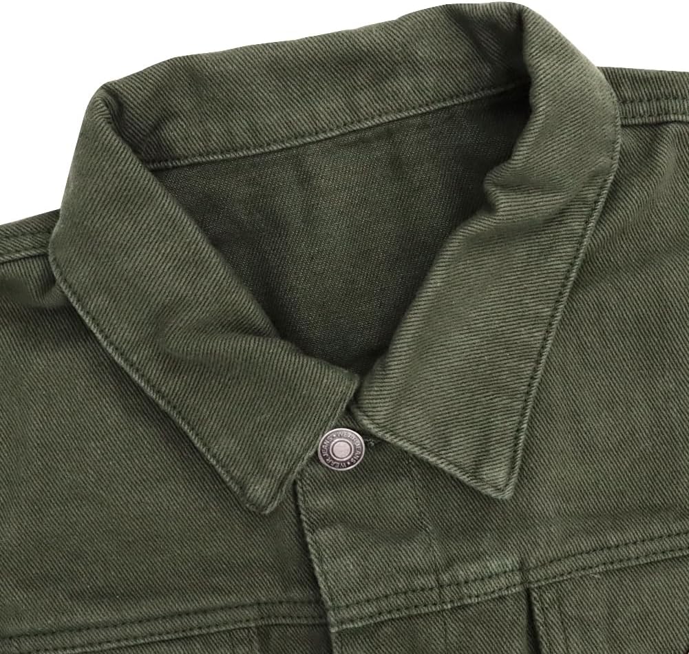 LONGBIDA Women's Jean Jacket Frayed Washed Button Up Cropped Denim Jacket With Pockets - Image 4