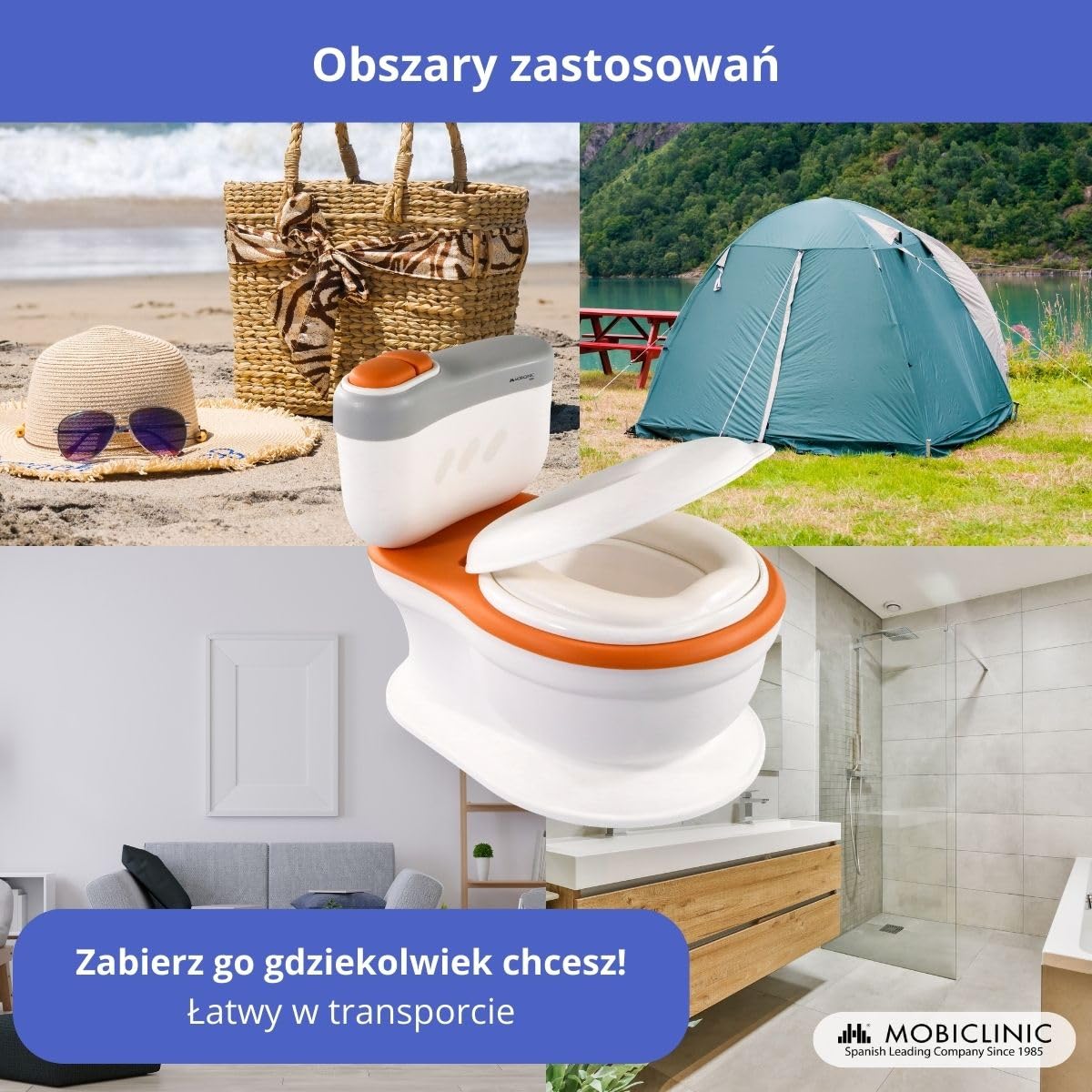 Mobiclinic® kids, Nocnik dla dzieci, Toikid, Wiek 1-6 lat, Z pokrywką, Dźwięk spłukiwania, Przegroda na papier toaletowy, Zasilany bateriami, Wyjmowana misa, Nieprzemakalne siedzisko